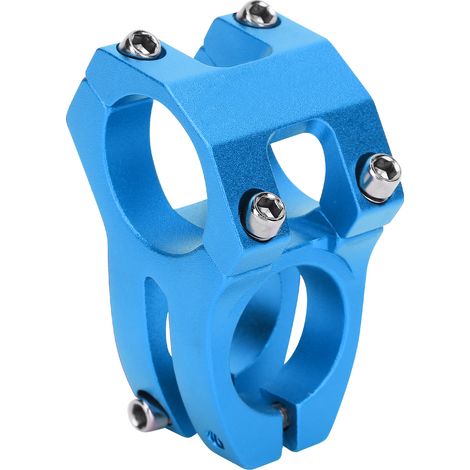 LUNJE VTT Potence Vélo Guidon Court Aluminium Alliage Creux 31.8x35mm Bleu (1/5)