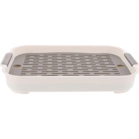 Bac à litière rectangulaire pour lapins, toilettes pour hamsters, bac à litière pour lapins, pot d'apprentissage pour lapins-27.00X18.80X4.00CM-White (1/3)