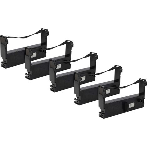 vhbw 5x Ribbon Cartridge compatible with Epson M-V110, U110, U311, U310 Dot Matrix, Receipt Printer - Black Ink Ribbon