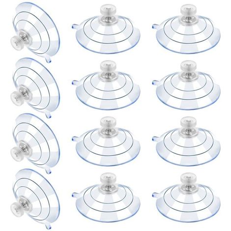12 Grandes Ventouses en Plastique Anti-Collision Transparente en Caoutchouc Vis Écrou en Métal Ventouse Solide en PVC (60M5-10) (1/4)