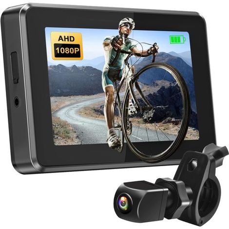 Fahrrad-Rückfahrkamera 4,3" - 1080p-Monitor, 360° drehbare Halterung, hervorragende Nachtsicht, für Mountainbikes und E-Bikes