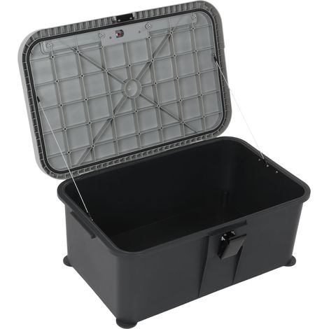 Coffre de coffre auto 52L Boîte à pédales Charge 150kg avec couvercle Lampe solaire pour camping-car (1/5)