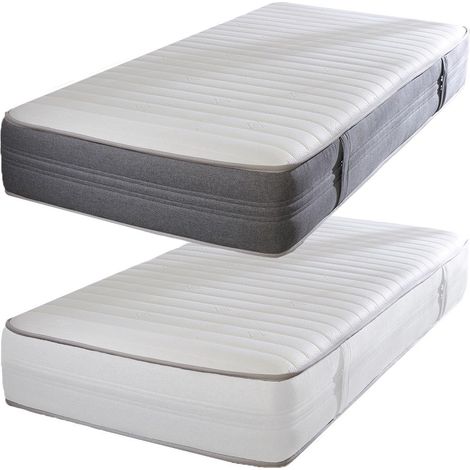 Starlight Beds – Small Double Mattress. Eco Friendly Small Double Mattress with Springs and Memory Fibre with Cool Touch Sleeping Surface and Grey Border.
