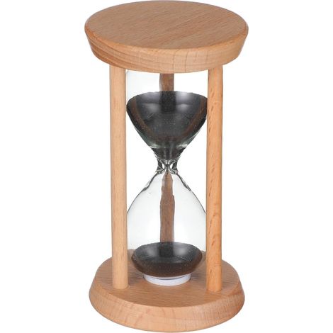 Générique Sabliers Bois Minuteurs avec Sable Noir pour Décoration (1/5)