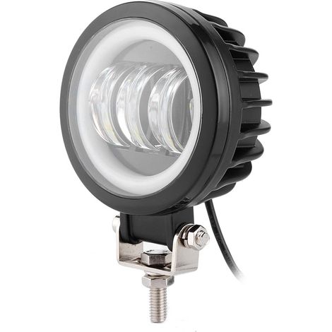 Projecteur de travail LED 6000K 30W étanche rond à LED Angel Eyes pour voiture, quad, bateau et véhicule tout-terrain (lumière blanche froide) (1/5)
