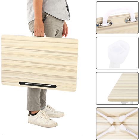 Table d'ordinateur portable pliable, bureau de lit, bureau pliable simple avec fente pour cartes (1/5)