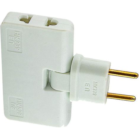 Drehbarer EU-3-in-1-Steckeradapter, 180° drehbares Verlängerungskabel, Mini-Steckeradapter, Weiß