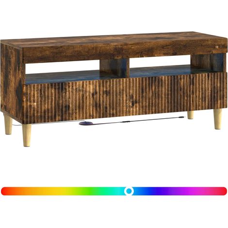 Maison Exclusive - LED-TV-Schrank Raucheiche Holzwerkstoff (1/5)