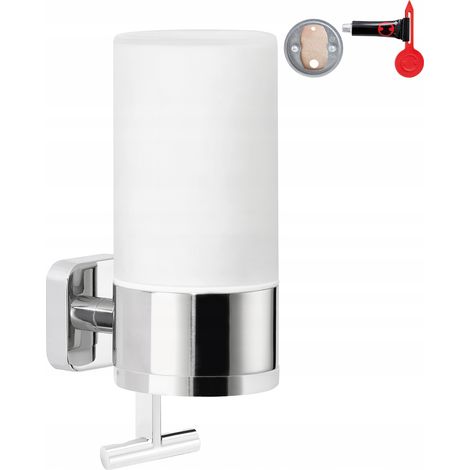 Dispensador de jabón líquido para baño TESA ELEGAANT sin taladrar, con pegamento. (1/5)
