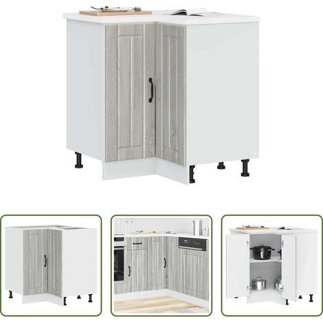 Holzwerkstoff - Küchen-Eckunterschrank Lucca Grau Sonoma Holzwerkstoff (1/5)