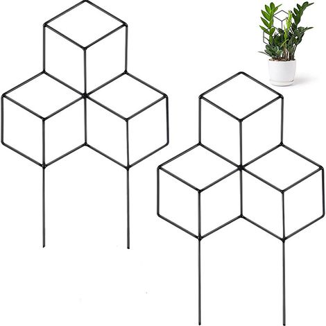 Lntyq 2er-Pack Rankgitter für Kletterpflanzen, stapelbares Rankgitter aus Metall für Topfpflanzen, 30 x 45 cm für den Innen- und Außenbereich (quadratisch) (1/5)