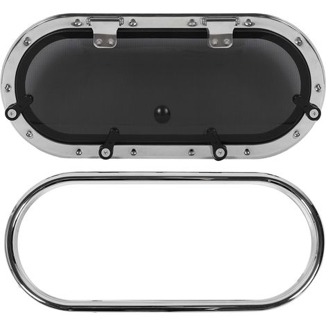 Fenêtre de hublot de bateau ovale, intérieur ouvert, verre trempé, résistant aux UV, étanche pour une épaisseur d'installation de 26 à 36mm, 560X250mm (1/5)