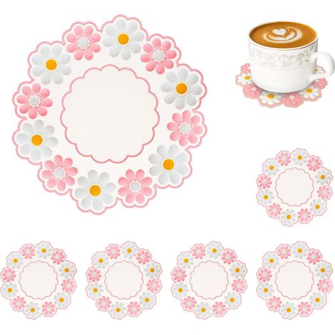 Coucteurs de silicone pour boissons, ensemble de 6 mignons couvrages lavables sans glissement (1/5)