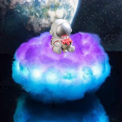 Lampe LED nuage astronaute colorée, lampe LED nuage galaxie, veilleuse colorée effet arc-en-ciel 3D (1/4)