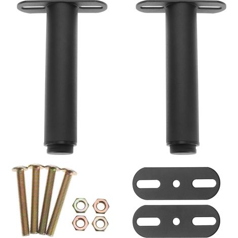 2pcs Pieds de Lit Réglables 18cm-33cm Lit Center Cadre Latte Support Jambe Métal Meubles Support Pieds pour Cadres de Lit Canapés Noir (1/5)