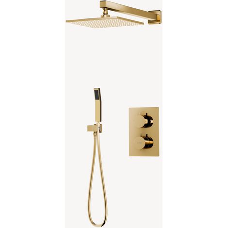 Colonne de douche thermostatique encastrée Doré - Sirius