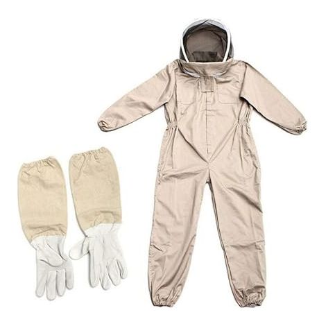 Tuta da apicoltore, costume da apicoltura con protezione per guanti, tuta da apicoltura per tutto il corpo, equipaggiamento anti-vespe per apicoltori. L (1/5)