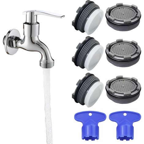 6 Pièces Mousseur Robinet Cuisine Aérateur Robinet M24, Briseur Robinet Salle De Bain, Aérateur Robinet Filetage, Filtres Robinet Évier avec 2 Clé Embout, Filtres Eau Cuisine Salle De Bain (1/5)