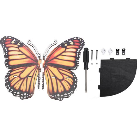 Butterfly Corner Shelf Aesthetic Display Multifunctional Wooden Butterfly Storage Mounted Shelf for Living Room Bedroom Yellow Black (1/5)