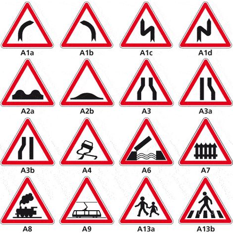 SIGNAUX DE DANGER - TYPE A (A1agalva) - A4 - 700 x 700 mm
