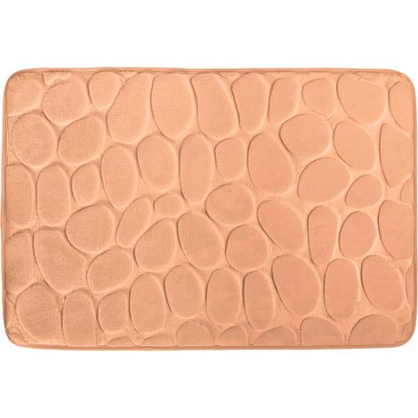 TAPIS DE BAIN GALET MOUSSE PECHE 40X60 CM