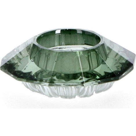 Bizzotto Porta Tealight 1P Eldrid H 3,3 Cm D 9 Cm Vetro Verde