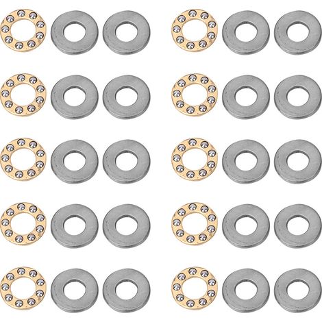 Jeu de 10 roulements à billes de butée miniatures de haute précision en acier plat (F7-13M 7x13x4,5mm) (1/5)