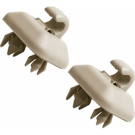 2 Pieces Interior Sun Visor Clip, MoreChioce 8U0857562A Plastic Sun Visor Hanging Hook Compatible with A1 A3 A4L A5 A6L A7 Q3 Q5 Q7 TT 8E0857563A, Beige (1/4)