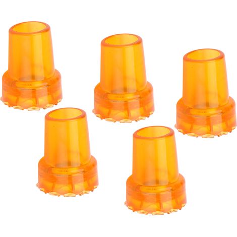 5 Embouts Antidérapants Transparents Jaunes 22mm pour Canne, Déambulateur et Béquille - Lot de 5 - Texture Pneu (1/5)