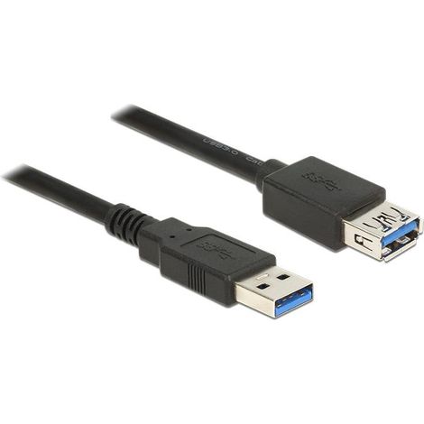 Delock 85058 usb cable 5m usb 3.2 gen 1 (3.1 gen 1) usb a black (1/4)