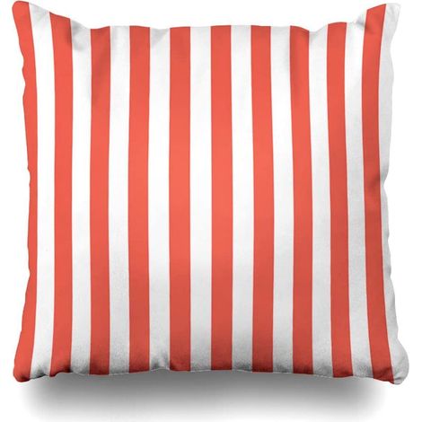 Cuscino grande per sedia poltrona 43x43 cm a righe arancione e bianco