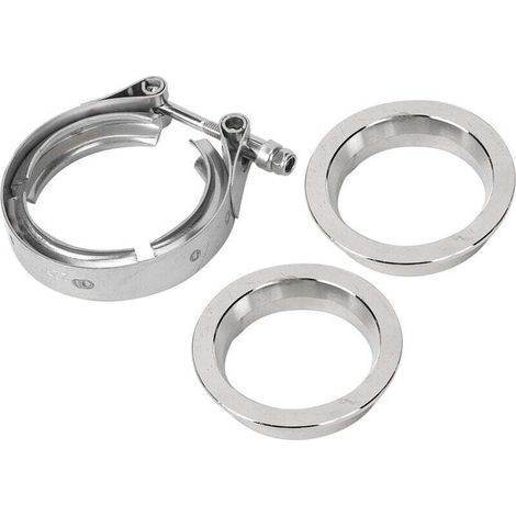 Collier de serrage en V en acier inoxydable avec bride pour tuyau d'échappement automatique (2,25 pouces-57 mm) (1/4)