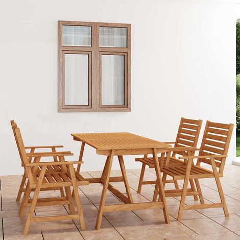 Ensemble Table et Chaise de Jardin Salon de jardin 5 pcs Bois d'acacia solide 36338 (1/5)