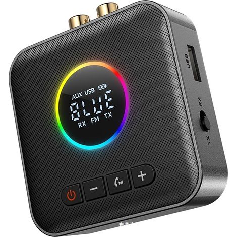 Ricetrasmettitore Bluetooth 5.4 3 in 1, adattatore Bluetooth HiFi, ricevitore FM con display LED, ingresso ausiliario da 3,5 mm, RCA e USB per TV/auto/PC/sistema HiFi/altoparlanti