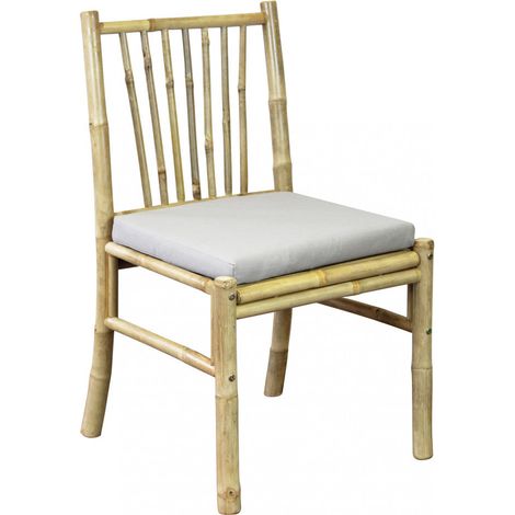 Sedia poltrona da esterno senza braccioli con struttura in bamboo e cuscino imbottito Ibiza (1/5)