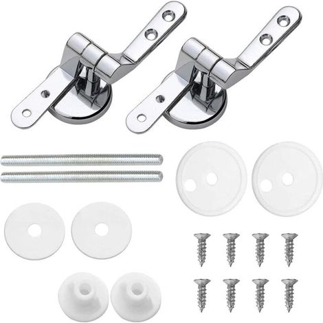 Toilet Seat Hinge Clips, 2 Pack Replacement Toilet Seat Hinges with Alloy Clips (1/5)