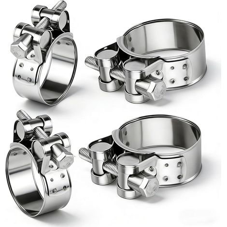 4 Pcs Collier de Serrage Tuyau Réglable 17-19 mm, Collier de Serrage Inox  Colliers de Serrage à Vis Metallique, Boulons Collier Durite pour Tuyau à Essence Diesel Piscine (1/5)
