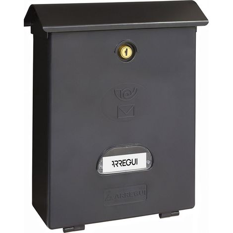 Einzelnes Außenbriefkasten, mittelgroß, Classic, Polystyrol, Schwarz, 27 x 11 x 34,6 cm