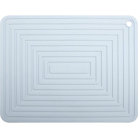 Grand silicone pot support carré Thick chaleur Insulation tampon antidérapant Corrugated cuisine Table tapis Light bleu (1/5)