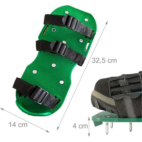 Chaussures aérateur de gazon taille unique 37 à 48 semelle résistante confort santé pelouse en PP vert