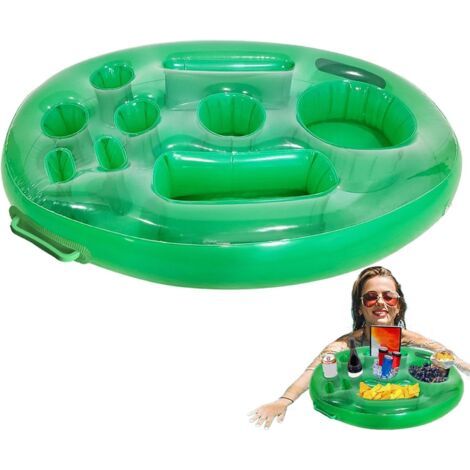 Porte-gobelet flottant pour piscine,Porte-gobelet flottant pour piscine - Porte-gobelets de piscine en PVC à 8 trous de rangement pour boissons - Plateau porte-boisson gonflable pour piscine (1/5)
