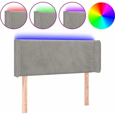 Maison Exclusive - LED Kopfteil Hellgrau 83x16x78/88 cm Samt (1/5)