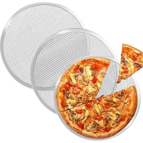 Lot de 3 plaques à pizza rondes de 27,9 cm en aluminium pour four - Lot de 3 plaques à pizza rondes de 27,9 cm en aluminium pour four (1/5)