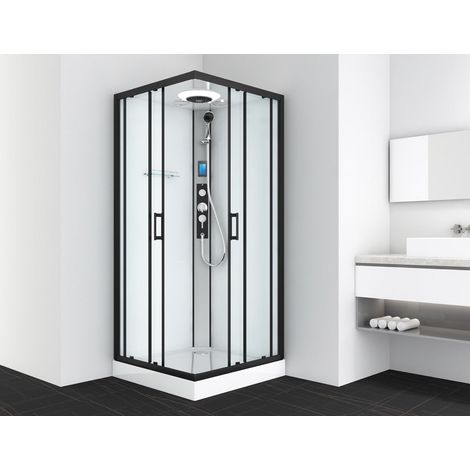 Komplettduschkabine MIAMI BLACK - mit Schnellmontage 90 x 90 x 215 cm (1/5)