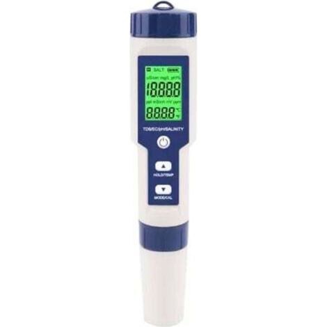 Testeur de salinité de piscine, testeur numérique de salinité d'eau de mer 5 en 1, kit de test d'étanchéité IP67 (1/4)