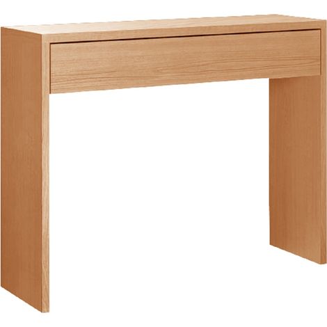 Pegane – Table console cerisier avec 1 tiroir – Panneaux de particules mélaminés – Longueur 100 cm, profondeur 30 cm, hauteur 76 cm – Fabrication espagnole (1/2)
