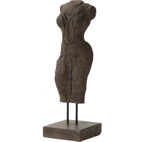 Braune Steinfigur Frauentorso 20X20X60 cm (1/5)
