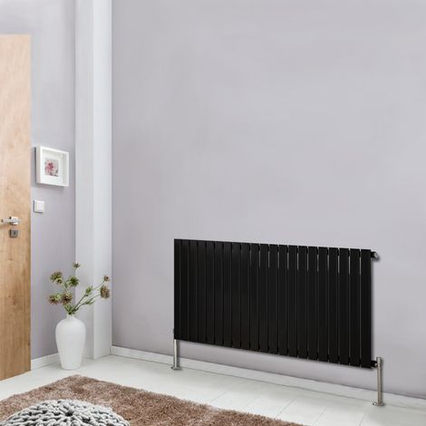 NRG Designer Radiator Flat Panel Central Heating Rads Black Horizontal Single 600x1428mm (1/5)