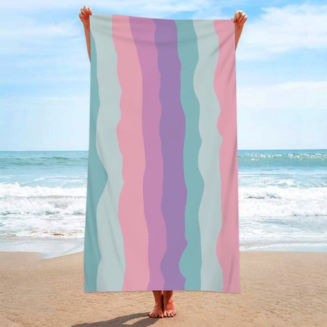 Serviette De Plage - Microfibre 80 X 160 Cm - Pour Plage Piscine Camping Voyage - 1 Pièce (1/5)