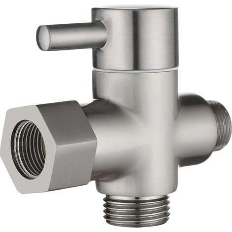 Déviateur à 3 Voies le Laiton Vanne D'arrêt 3/8”-12/17 Adaptateur pour la Ligne D'eau de Toilette,Nickel (1/5)